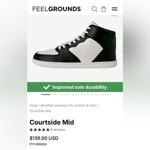 Feelgrounds Courtside Mid size 41 in retro black with 3mm cork insoles included